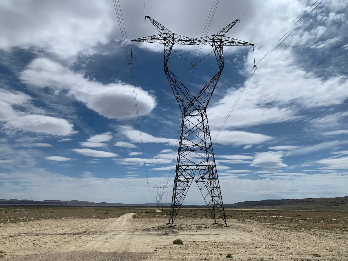 Transmission tower in Wyoming