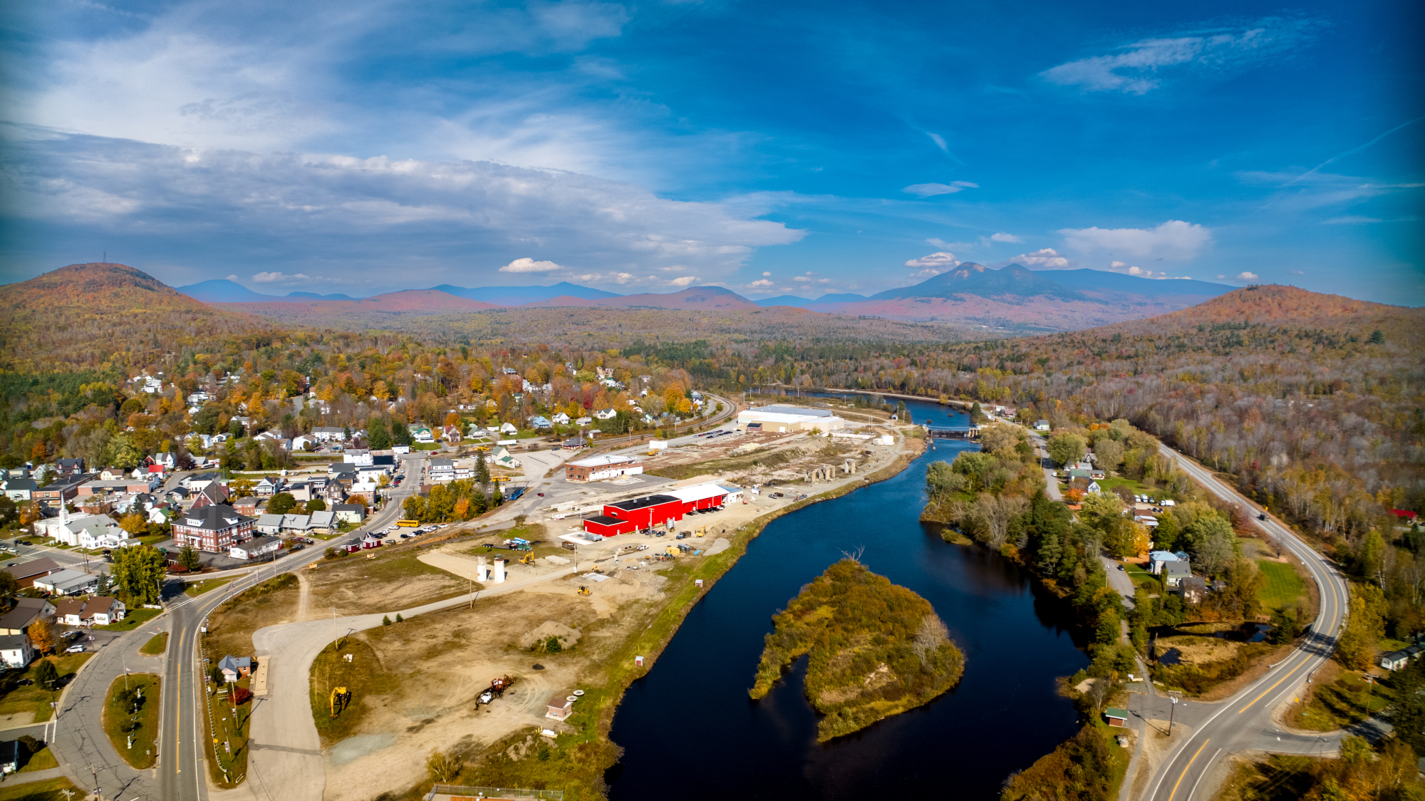 A hydrogen production facility alongside a river in Groveton, New Hampshire.